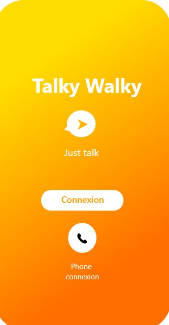 TalkyWalky welcome screen